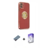 MARSİLYAN™- iPhone 12 Kılıf İz Form Serisi - Siyah Bilvis 5in1 3D Magic Cam Ekran Koruyucu + Metal Kamera Lens Koruma Cam - KI