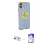 MARSİLYAN™- iPhone 12 Kılıf İz Form Serisi - Siyah Bilvis 5in1 3D Magic Cam Ekran Koruyucu + Rainbow Kamera Lens Koruma Cam - YL