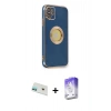 MARSİLYAN™- iPhone 12 Kılıf İz Form Serisi - Siyah Bilvis 5in1 3D Magic Cam Ekran Koruyucu + Rainbow Kamera Lens Koruma Cam - YL