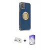 MARSİLYAN™- iPhone 12 Kılıf İz Form Serisi - Siyah Bilvis 5in1 3D Magic Cam Ekran Koruyucu + Rainbow Kamera Lens Koruma Cam - MR