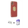 MARSİLYAN™- iPhone 12 Kılıf İz Form Serisi - Siyah Bilvis 5in1 3D Magic Cam Ekran Koruyucu + Rainbow Kamera Lens Koruma Cam - MR
