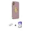 MARSİLYAN™- iPhone 12 Kılıf İz Form Serisi - Siyah Bilvis 5in1 3D Magic Cam Ekran Koruyucu + Renkli Kamera Lens Koruma Cam - SI
