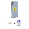 MARSİLYAN™- iPhone 12 Kılıf İz Form Serisi - Siyah Bilvis 5in1 3D Magic Cam Ekran Koruyucu + Sarı Renkli Kamera Lens Koruma Cam