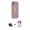 MARSİLYAN™- iPhone 12 Kılıf İz Form Serisi - Siyah Bilvis 5in1 3D Magic Cam Ekran Koruyucu + Kamera Lens Koruma Cam - SF