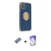 MARSİLYAN™- iPhone 12 Kılıf İz Form Serisi - Siyah Bilvis 5in1 3D Magic Cam Ekran Koruyucu + Shine Kamera Lens Koruma Cam - GS