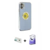 MARSİLYAN™- iPhone 12 Kılıf İz Form Serisi - Siyah Bilvis 5in1 5D Magic Hayalet Cam Ekran Koruyucu + Rainbow Kamera Lens Koruma Cam - YL