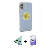 MARSİLYAN™- iPhone 12 Kılıf İz Form Serisi - Siyah Bilvis 5in1 5D Magic Hayalet Cam Ekran Koruyucu + Raze Metal Kamera Lens - MI