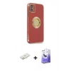 MARSİLYAN™- iPhone 12 Kılıf İz Form Serisi - Siyah Bilvis 5in1 5D Magic Hayalet Cam Ekran Koruyucu + Renkli Kamera Lens Koruma Cam - SI