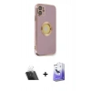 MARSİLYAN™- iPhone 12 Kılıf İz Form Serisi - Siyah Bilvis 5in1 5D Magic Hayalet Cam Ekran Koruyucu + Kamera Lens Koruma Cam - SF
