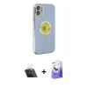 MARSİLYAN™- iPhone 12 Kılıf İz Form Serisi - Siyah Bilvis 5in1 5D Magic Hayalet Cam Ekran Koruyucu + Kamera Lens Koruma Cam - SF