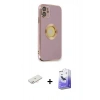 MARSİLYAN™- iPhone 12 Kılıf İz Form Serisi - Siyah Bilvis 5in1 5D Magic Hayalet Cam Ekran Koruyucu + Renkli Kamera Lens Koruma Cam - YL