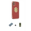 MARSİLYAN™- iPhone 12 Kılıf İz Form Serisi - Siyah Joko Magic 5D Hayalet Cam + Açık Yeşil Metal Kamera Lens Koruma Cam