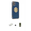 MARSİLYAN™- iPhone 12 Kılıf İz Form Serisi - Siyah Joko Magic 5D Hayalet Cam + Renkli Kamera Lens Koruma Cam - SI