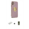 MARSİLYAN™- iPhone 12 Kılıf İz Form Serisi - Siyah Joko Magic 5D Hayalet Cam + Renkli Kamera Lens Koruma Cam - SI