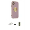 MARSİLYAN™- iPhone 12 Kılıf İz Form Serisi - Siyah Joko Magic 5D Hayalet Cam + Renkli Kamera Lens Koruma Cam - PE