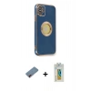 MARSİLYAN™- iPhone 12 Kılıf İz Form Serisi - Siyah Polymer Nano Ekran Koruyucu + Metal Kamera Lens Koruma Cam - KI