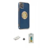 MARSİLYAN™- iPhone 12 Kılıf İz Form Serisi - Siyah Polymer Nano Ekran Koruyucu + Renkli Kamera Lens Koruma Cam - YL
