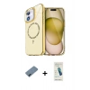 MARSİLYAN™- iPhone 12 Kılıf Kıvılcım Form Prime - Şeffaf Pasifik Cam Ekran Koruyucu + Metal Kamera Lens Koruma Cam - MI