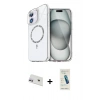 MARSİLYAN™- iPhone 12 Kılıf Kıvılcım Form Prime - Şeffaf Pasifik Cam Ekran Koruyucu + Rainbow Kamera Lens Koruma Cam - MR