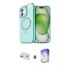 MARSİLYAN™- iPhone 12 Kılıf Kıvılcım Form Prime - Siyah Bilvis 5in1 3D Magic Cam Ekran Koruyucu + Rainbow Kamera Lens Koruma Cam - MR