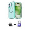 MARSİLYAN™- iPhone 12 Kılıf Kıvılcım Form Prime - Siyah Bilvis 5in1 5D Magic Hayalet Cam Ekran Koruyucu + Kamera Lens Koruma Cam - SF