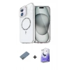 MARSİLYAN™- iPhone 12 Kılıf Kıvılcım Form Prime - Siyah Bilvis 5in1 5D Magic Hayalet Cam Ekran Koruyucu + Shine Kamera Lens Koruma Cam - GS