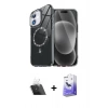 MARSİLYAN™- iPhone 12 Kılıf Kıvılcım Form Prime - Siyah Bilvis 5in1 5D Magic Hayalet Cam Ekran Koruyucu + Kamera Lens Koruma Cam - SF