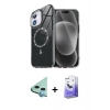 MARSİLYAN™- iPhone 12 Kılıf Kıvılcım Form Prime - Siyah Bilvis 5in1 5D Magic Hayalet Cam Ekran Koruyucu + Raze Metal Kamera Lens - MI