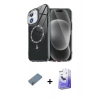 MARSİLYAN™- iPhone 12 Kılıf Kıvılcım Form Prime - Siyah Bilvis 5in1 5D Magic Hayalet Cam Ekran Koruyucu + Metal Kamera Lens Koruma Cam - AKYL