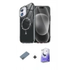 MARSİLYAN™- iPhone 12 Kılıf Kıvılcım Form Prime - Siyah Bilvis 5in1 5D Magic Hayalet Cam Ekran Koruyucu + Shine Kamera Lens Koruma Cam - GS