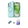 MARSİLYAN™- iPhone 12 Kılıf Kıvılcım Form Prime - Siyah Bilvis 5in1 5D Magic Hayalet Cam Ekran Koruyucu + Shine Kamera Lens Koruma Cam - MI