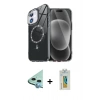 MARSİLYAN™- iPhone 12 Kılıf Kıvılcım Form Prime - Siyah Polymer Nano Ekran Koruyucu + Raze Metal Kamera Lens - MI