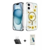 MARSİLYAN™- iPhone 12 Kılıf Kozmos Doku - Şeffaf Pasifik Cam Ekran Koruyucu + Kamera Lens Koruma Cam - SF