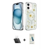 MARSİLYAN™- iPhone 12 Kılıf Kozmos Doku - Şeffaf Pasifik Cam Ekran Koruyucu + Kamera Lens Koruma Cam - SF