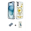 MARSİLYAN™- iPhone 12 Kılıf Kozmos Doku - Şeffaf Pasifik Cam Ekran Koruyucu + Metal Kamera Lens Koruma Cam - KI