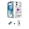 MARSİLYAN™- iPhone 12 Kılıf Kozmos Doku - Şeffaf Pasifik Cam Ekran Koruyucu + Metal Kamera Lens Koruma Cam - MI