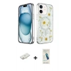 MARSİLYAN™- iPhone 12 Kılıf Kozmos Doku - Şeffaf Pasifik Cam Ekran Koruyucu + Renkli Kamera Lens Koruma Cam - YL