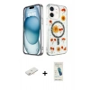 MARSİLYAN™- iPhone 12 Kılıf Kozmos Doku - Şeffaf Pasifik Cam Ekran Koruyucu + Renkli Kamera Lens Koruma Cam - YL