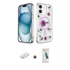 MARSİLYAN™- iPhone 12 Kılıf Kozmos Doku - Şeffaf Pasifik Cam Ekran Koruyucu + Renkli Kamera Lens Koruma Cam - SI