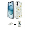MARSİLYAN™- iPhone 12 Kılıf Kozmos Doku - Şeffaf Pasifik Cam Ekran Koruyucu + Renkli Kamera Lens Koruma Cam - SI