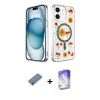 MARSİLYAN™- iPhone 12 Kılıf Kozmos Doku - Siyah Bilvis 5in1 3D Magic Cam Ekran Koruyucu + Metal Kamera Lens Koruma Cam - AKYL