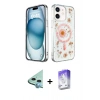 MARSİLYAN™- iPhone 12 Kılıf Kozmos Doku - Siyah Bilvis 5in1 3D Magic Cam Ekran Koruyucu + Raze Metal Kamera Lens - MI