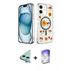 MARSİLYAN™- iPhone 12 Kılıf Kozmos Doku - Siyah Bilvis 5in1 3D Magic Cam Ekran Koruyucu + Raze Metal Kamera Lens - MI