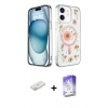 MARSİLYAN™- iPhone 12 Kılıf Kozmos Doku - Siyah Bilvis 5in1 3D Magic Cam Ekran Koruyucu + Turuncu Renkli Kamera Lens Koruma Cam