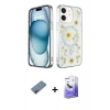 MARSİLYAN™- iPhone 12 Kılıf Kozmos Doku - Siyah Bilvis 5in1 5D Magic Hayalet Cam Ekran Koruyucu + Metal Kamera Lens Koruma Cam - KI