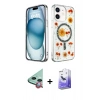 MARSİLYAN™- iPhone 12 Kılıf Kozmos Doku - Siyah Bilvis 5in1 5D Magic Hayalet Cam Ekran Koruyucu + Raze Metal Kamera Lens - KI