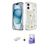MARSİLYAN™- iPhone 12 Kılıf Kozmos Doku - Siyah Bilvis 5in1 5D Magic Hayalet Cam Ekran Koruyucu + Renkli Kamera Lens Koruma Cam - SI