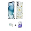 MARSİLYAN™- iPhone 12 Kılıf Kozmos Doku - Siyah Bilvis 5in1 5D Magic Hayalet Cam Ekran Koruyucu + Rainbow Kamera Lens Koruma Cam - YL