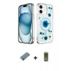 MARSİLYAN™- iPhone 12 Kılıf Kozmos Doku - Siyah Joko Magic 5D Hayalet Cam + Shine Kamera Lens Koruma Cam - GI