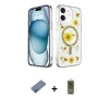 MARSİLYAN™- iPhone 12 Kılıf Kozmos Doku - Siyah Joko Magic 5D Hayalet Cam + Shine Kamera Lens Koruma Cam - PE